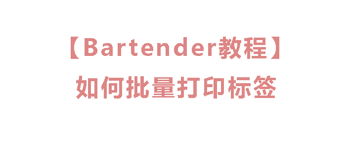 【Bartender教程】如何批量打印标签